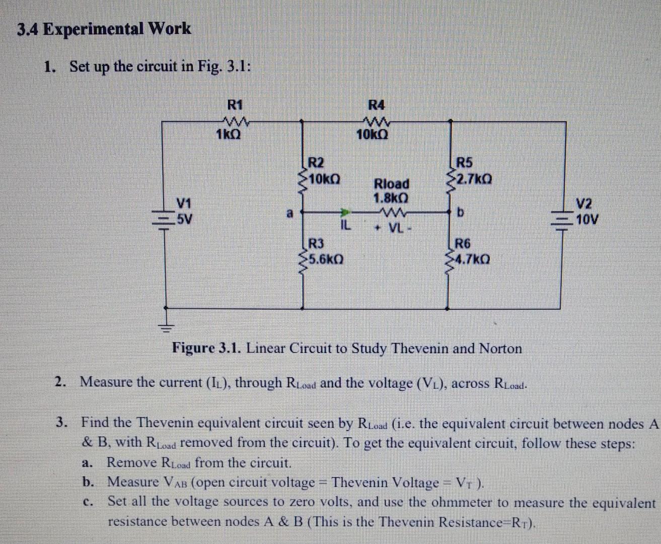 Solved Experimental Work Set Up The Circuit In Fig Chegg