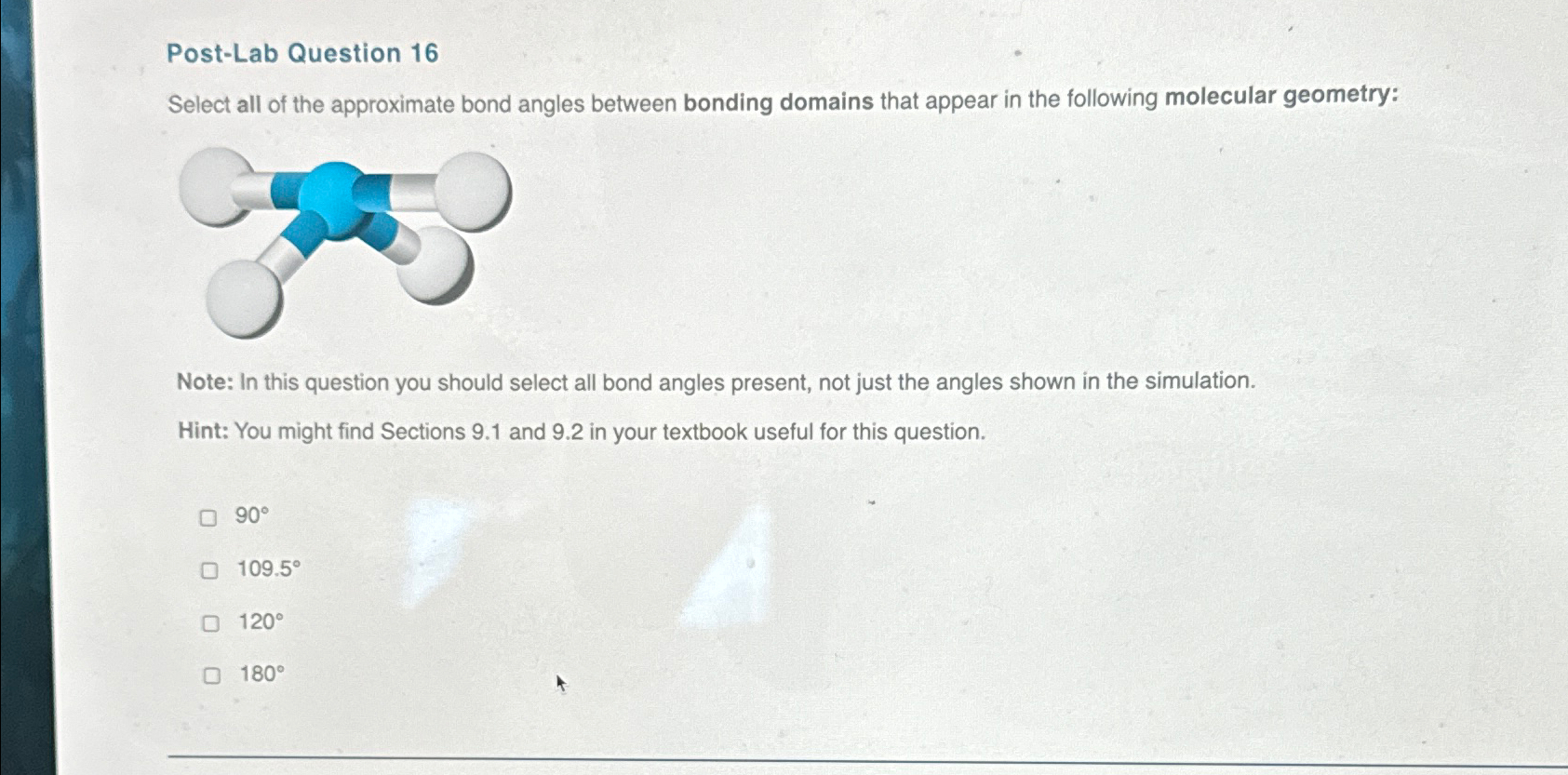 Solved Post Lab Question Select All Of The Approximate Chegg