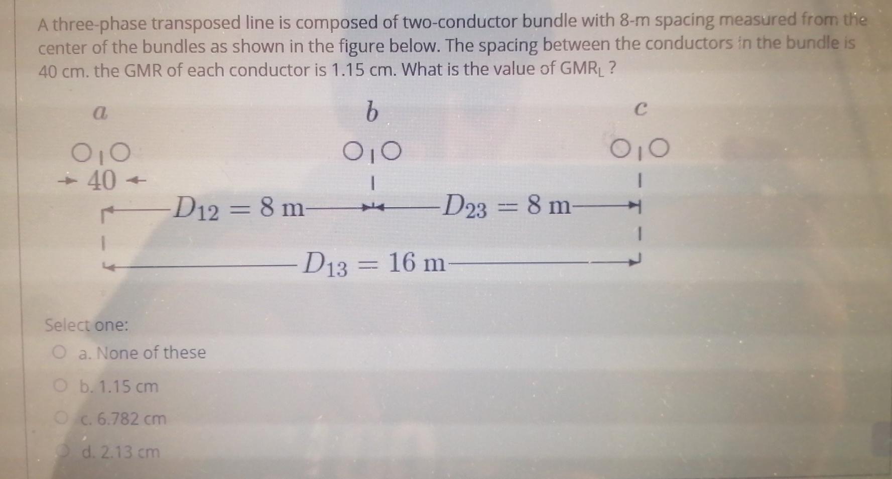 Solved A Three Phase Transposed Line Is Composed Of Chegg