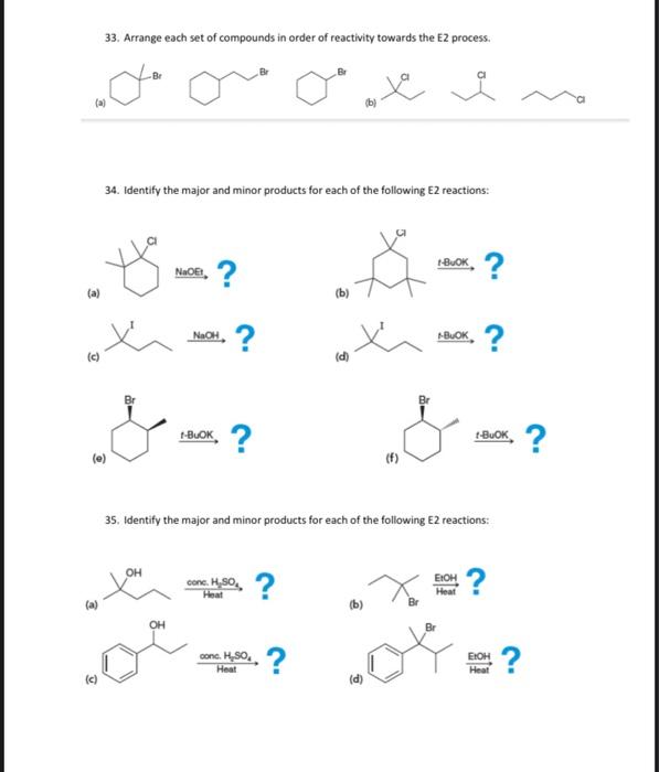 Solved 33 Arrange Each Set Of Compounds In Order Of Chegg