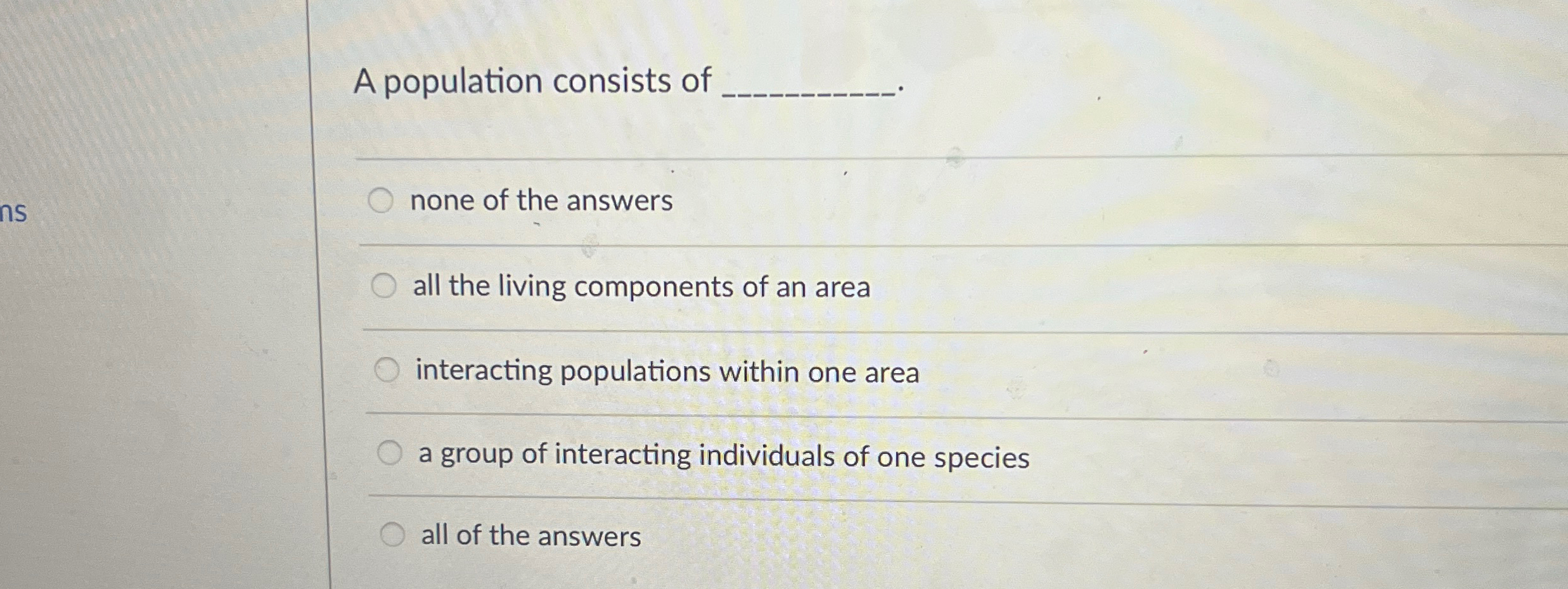 Solved A Population Consists Of None Of The Answersall The Chegg