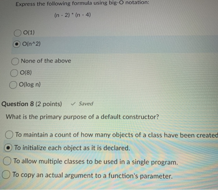 Solved Express The Following Formula Using Big O Notation Chegg