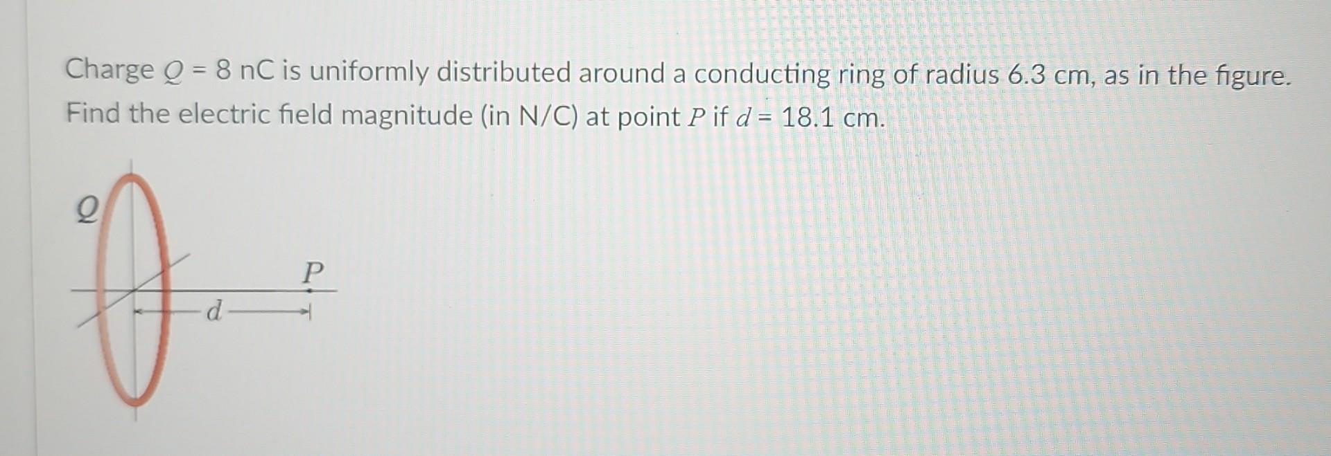 Solved Charge Q Nc Is Uniformly Distributed Around A Chegg