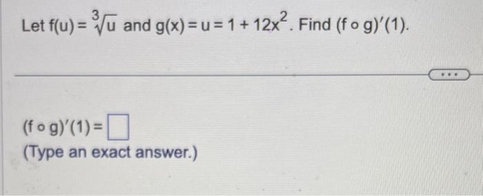 Solved Let F U U And G X U X Find Fg Chegg