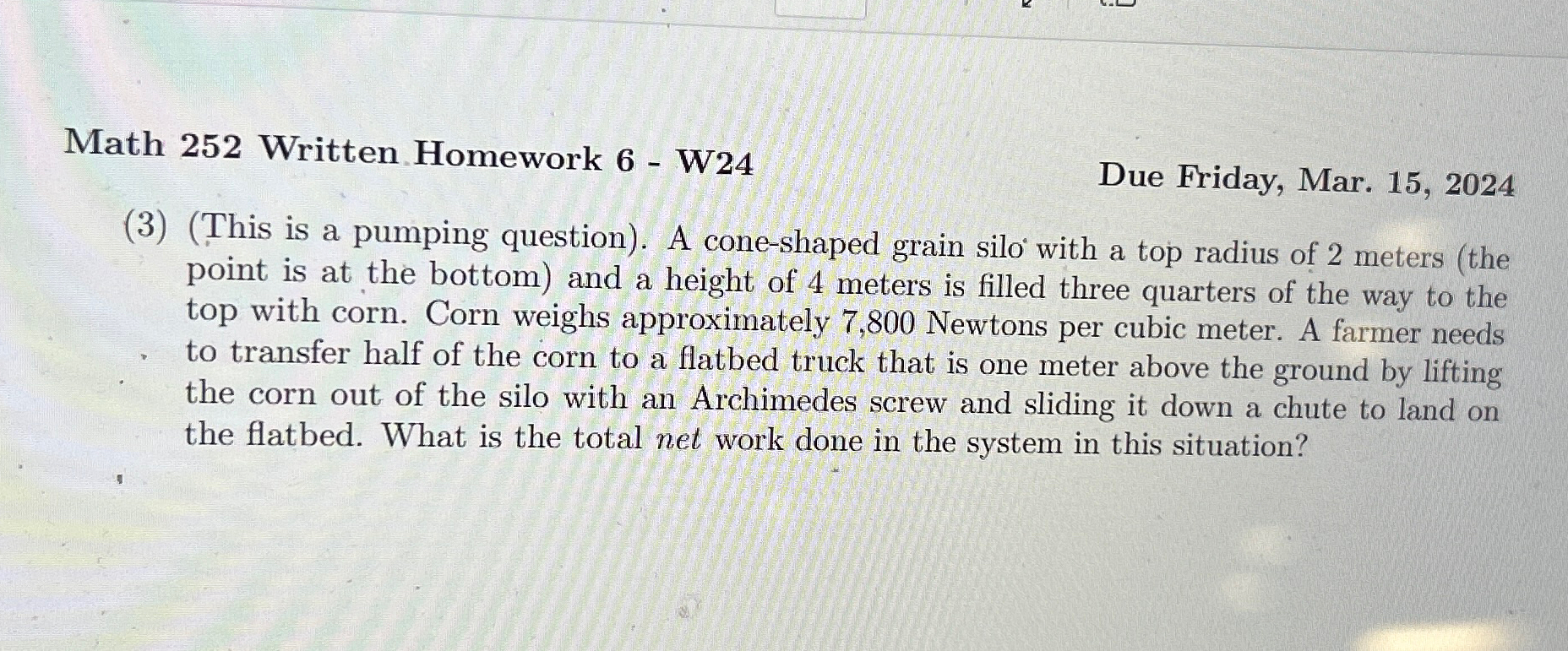 Solved Math Written Homework W Due Friday Mar Chegg