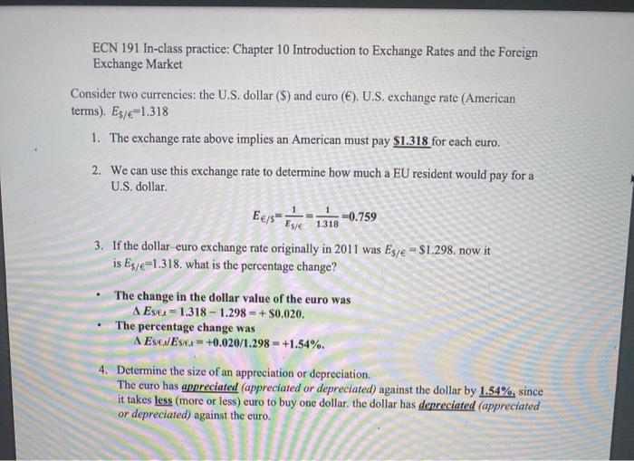 Solved ECN 191 In Class Practice Chapter 10 Introduction To Chegg