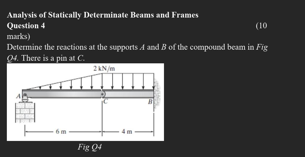 Solved Analysis Of Statically Determinate Beams And Frames Chegg