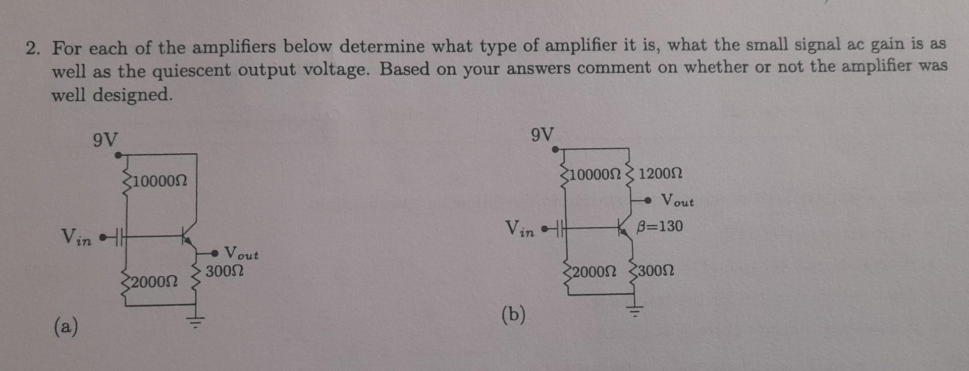 Solved For Each Of The Amplifiers Below Determine What Chegg