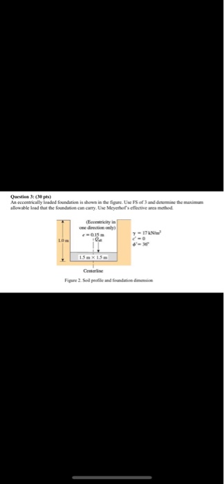 Solved Question 3 30 Pts An Eccentrically Loaded Chegg