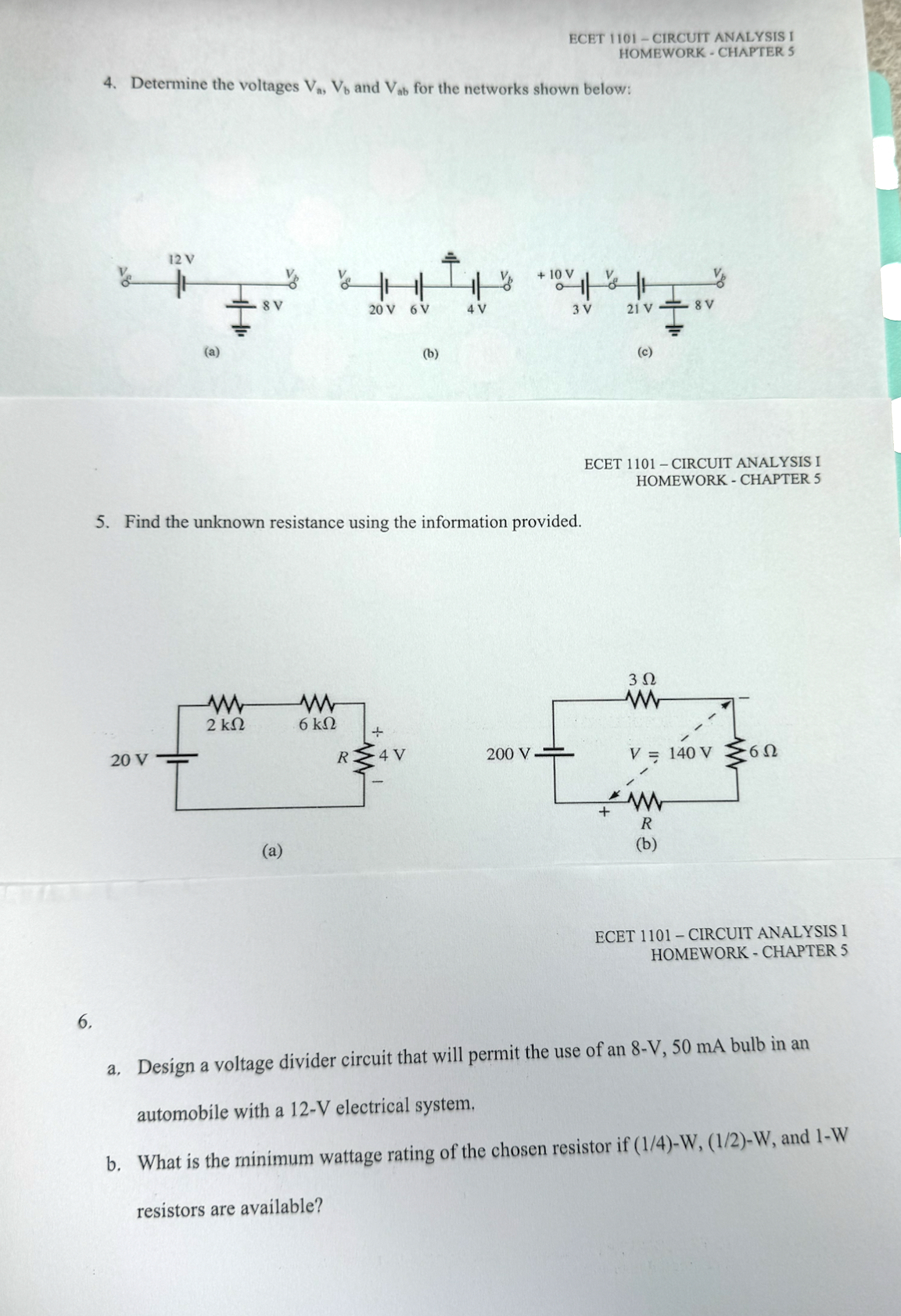 Solved Ecet Circuit Analysis Ihomework Chapter Chegg