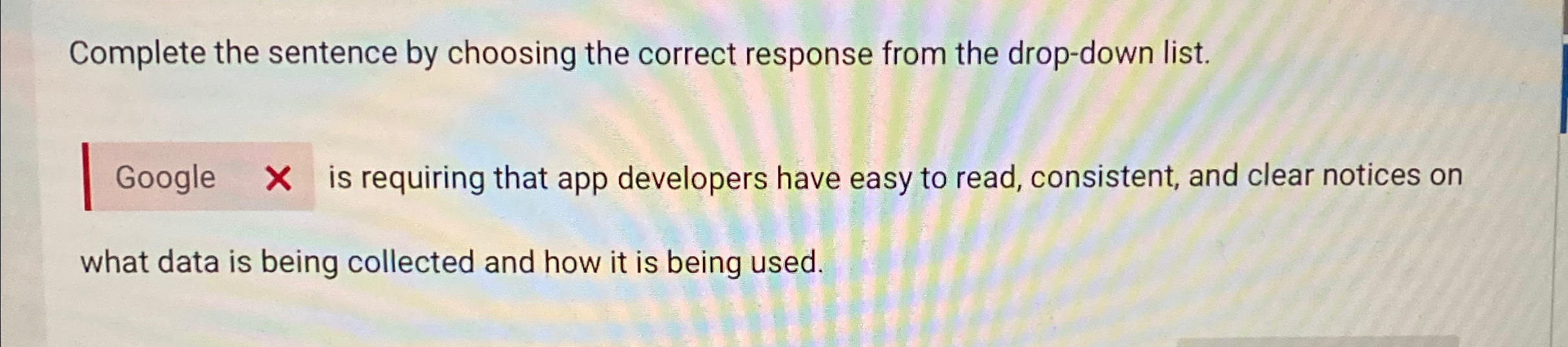 Solved Complete The Sentence By Choosing The Correct Chegg