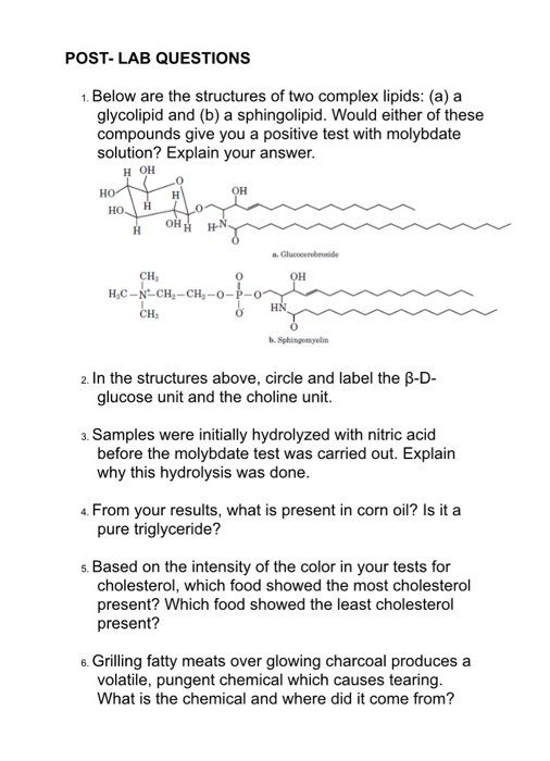 Solved POST LAB QUESTIONS 1 Below Are The Structures Of Two Chegg