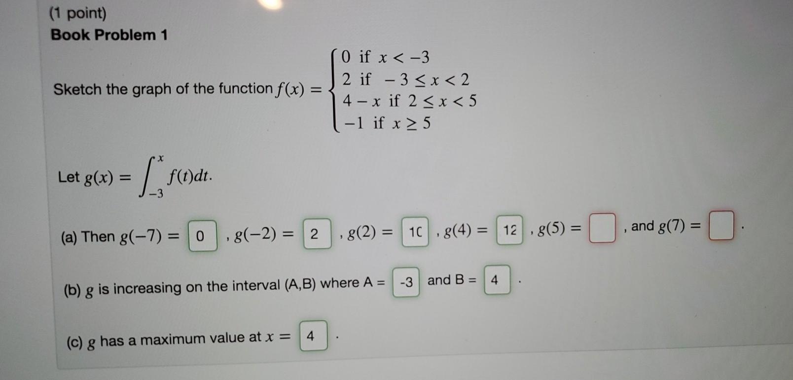 Solved 1 Point Book Problem 1 Sketch The Graph Of The Chegg