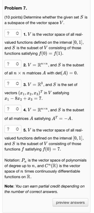 Solved Problem Points Determine Whether The Given Chegg