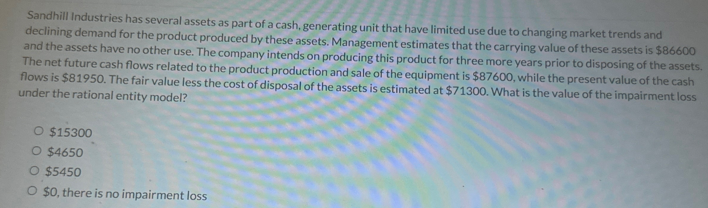 Solved Sandhill Industries Has Several Assets As Part Of A Chegg