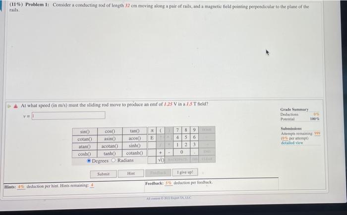 Solved 11 Problem 1 Consider A Conducting Rod Of Length Chegg