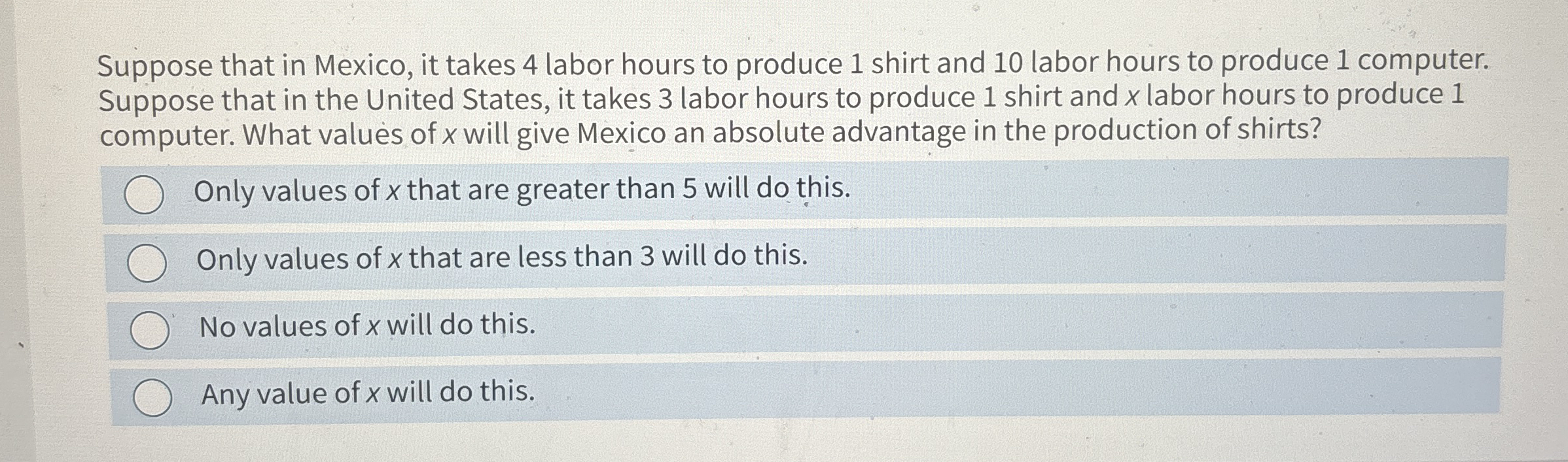 Solved Suppose That In Mexico It Takes Labor Hours To Chegg