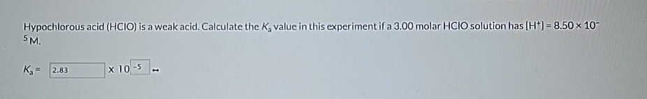 Solved Hypochlorous Acid HClO Is A Weak Acid Calculate Chegg