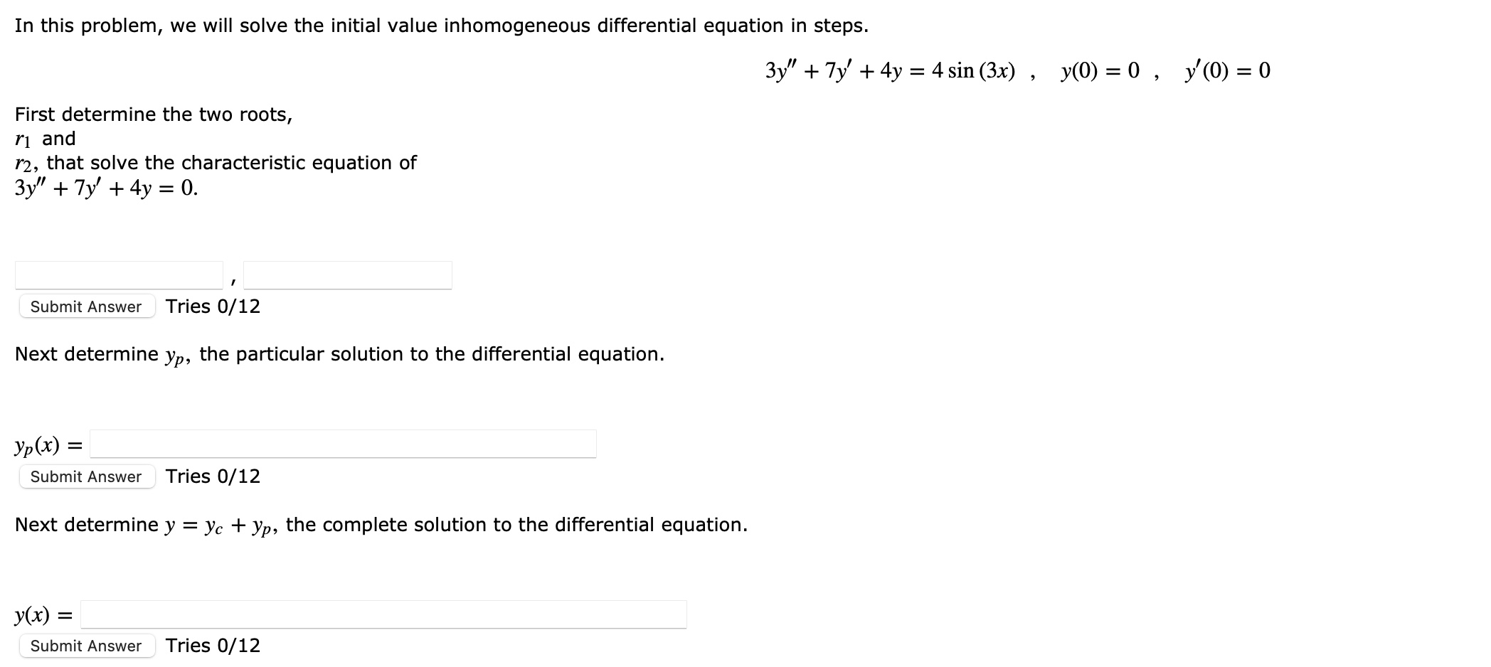 Solved In This Problem We Will Solve The Initial Value Chegg