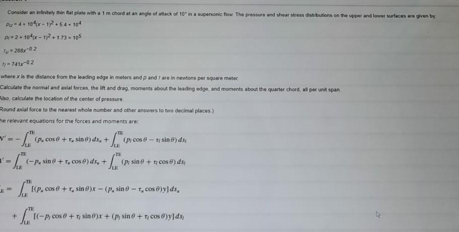 Solved Consider An Infinitely Thin Flat Plate With A M Chegg