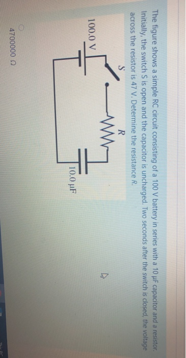 Solved The Figure Shows A Simple Rc Circuit Consisting Of A Chegg