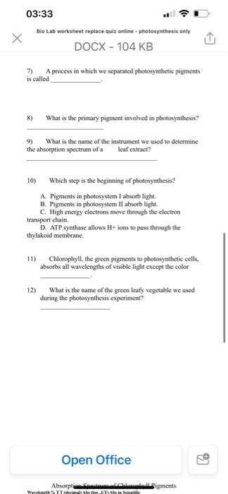 Solved Bio Lab Worksheet Replace Quix Online Chegg