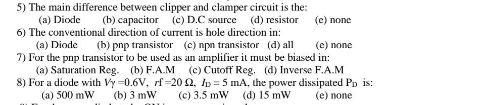 Solved The Main Difference Between Clipper And Clamper Chegg