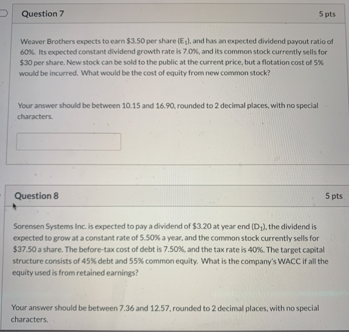 Solved Question Pts Weaver Brothers Expects To Earn Chegg