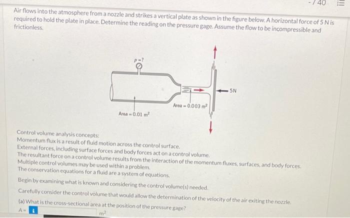 Solved Te Air Flows Into The Atmosphere From A Nozzle And Chegg