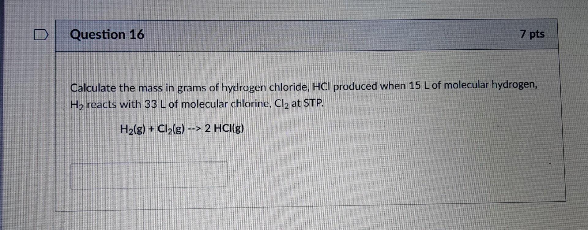 Solved Calculate The Mass In Grams Of Hydrogen