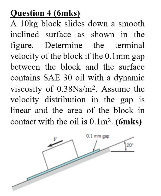 Solved Question Mks A Kg Block Slides Down A Smooth Chegg