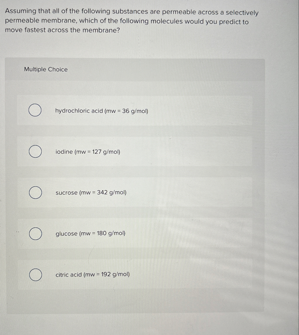 Solved Assuming That All Of The Following Substances Are Chegg