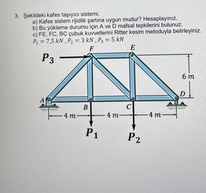 Solved Ekildeki Kafes Ta Y C Sistemi A Kafes Sistem Chegg