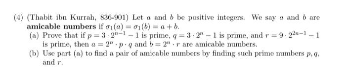 Solved Thabit Ibn Kurrah Let A And B Be Positive Chegg