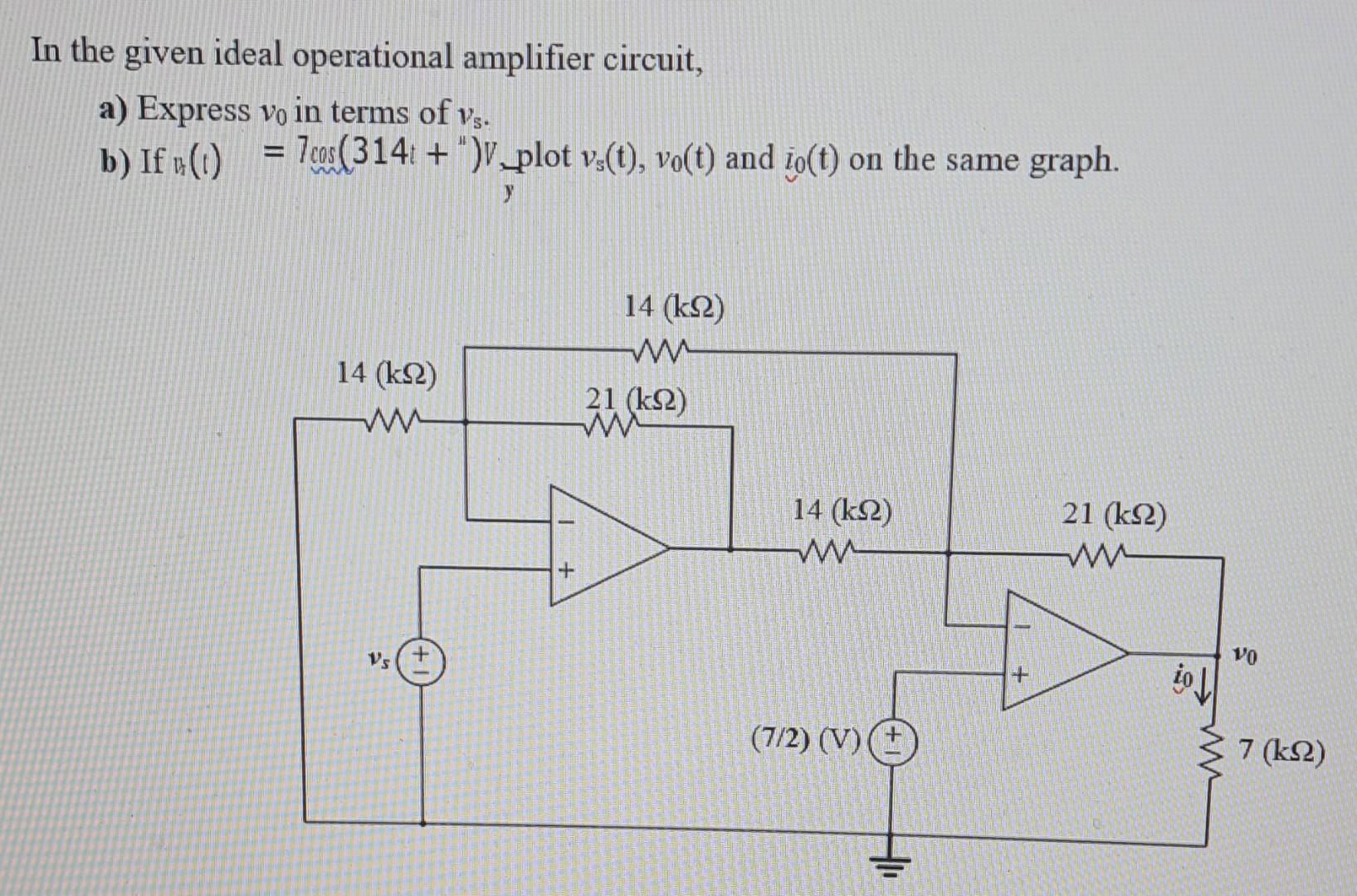 Solved In The Given Ideal Operational Amplifier Circuit A Chegg