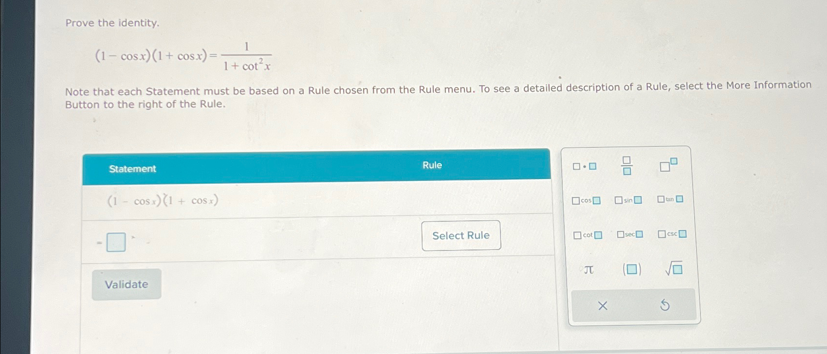 Solved Prove The Identity 1 Cosx 1 Cosx 11 Cot2xNote That Chegg