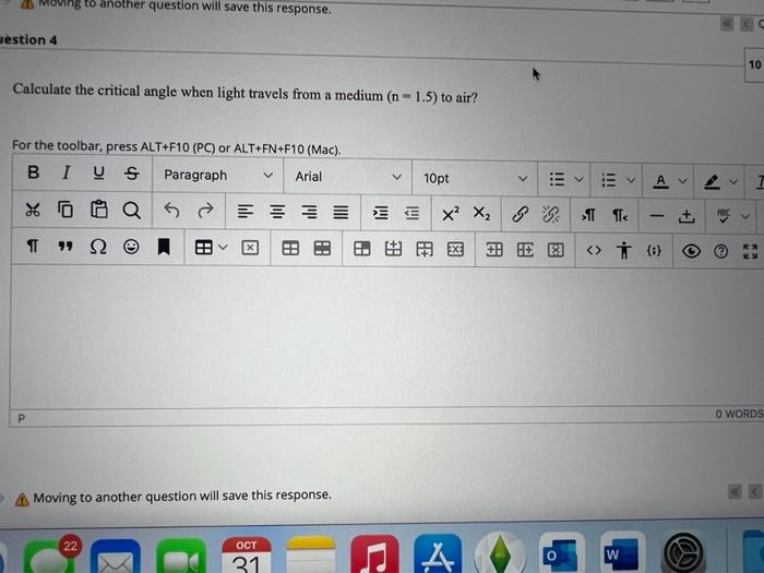 Solved Calculate The Critical Angle When Light Travels From Chegg