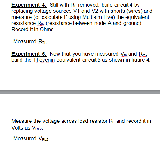 Solved ENGR 2105 Lab 6 Thévenin s circuit theorem 1 Chegg