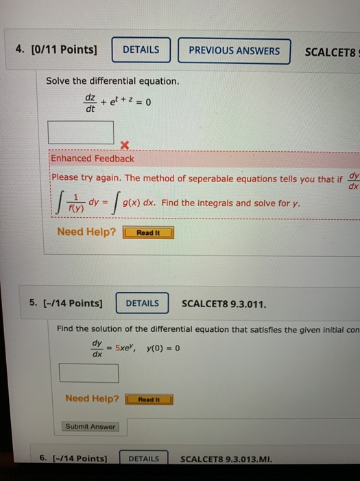 Solved 4 0 11 Points DETAILS PREVIOUS ANSWERS SCALCETS Chegg