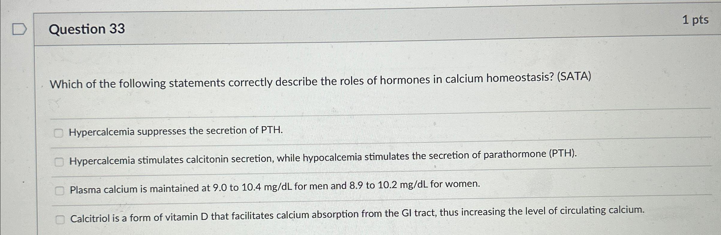 Solved Question 331 PtsWhich Of The Following Statements Chegg