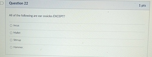 Solved Question 221 PtsAll Of The Following Are Ear Chegg