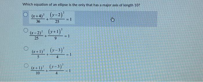 Solved Conic Sections Precalculus Chegg