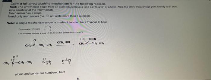 Solved Draw A Full Arrow Pushing Mechanism For The Following Chegg