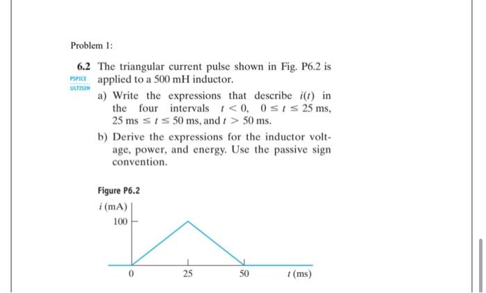 Solved The Triangular Current Pulse Shown In Fig P Chegg