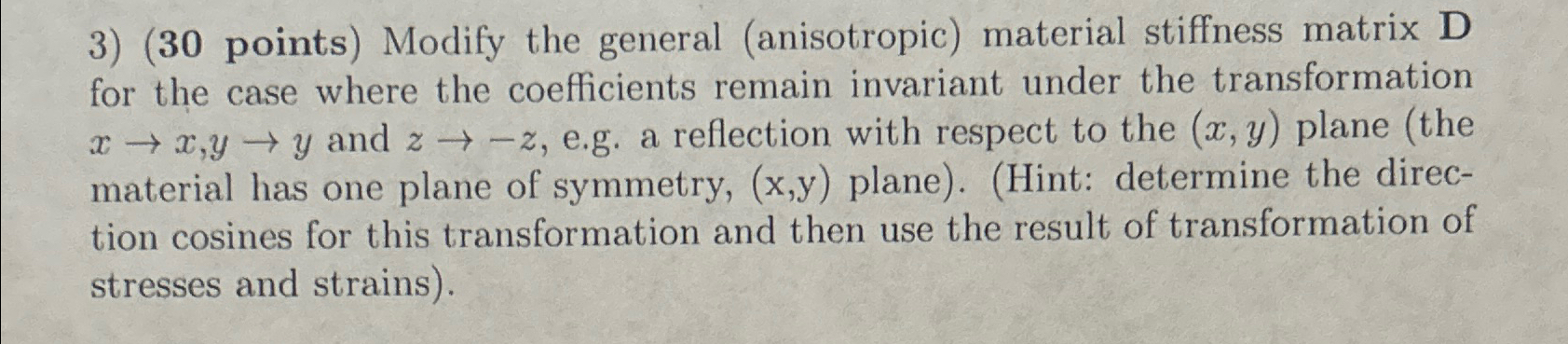 Solved Points Modify The General Anisotropic Chegg