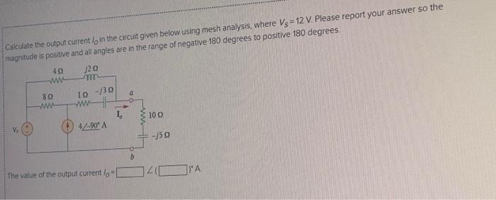 Solved Caiculate The Output Current I In The Circuit Given Chegg