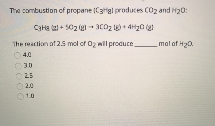 Solved The Combustion Of Propane C3H8 Produces CO2 And Chegg