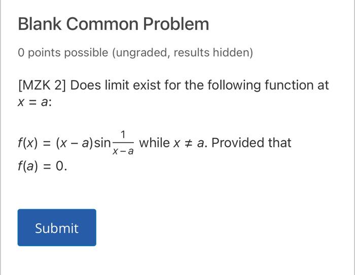 Solved Blank Common Problem O Points Possible Ungraded Chegg