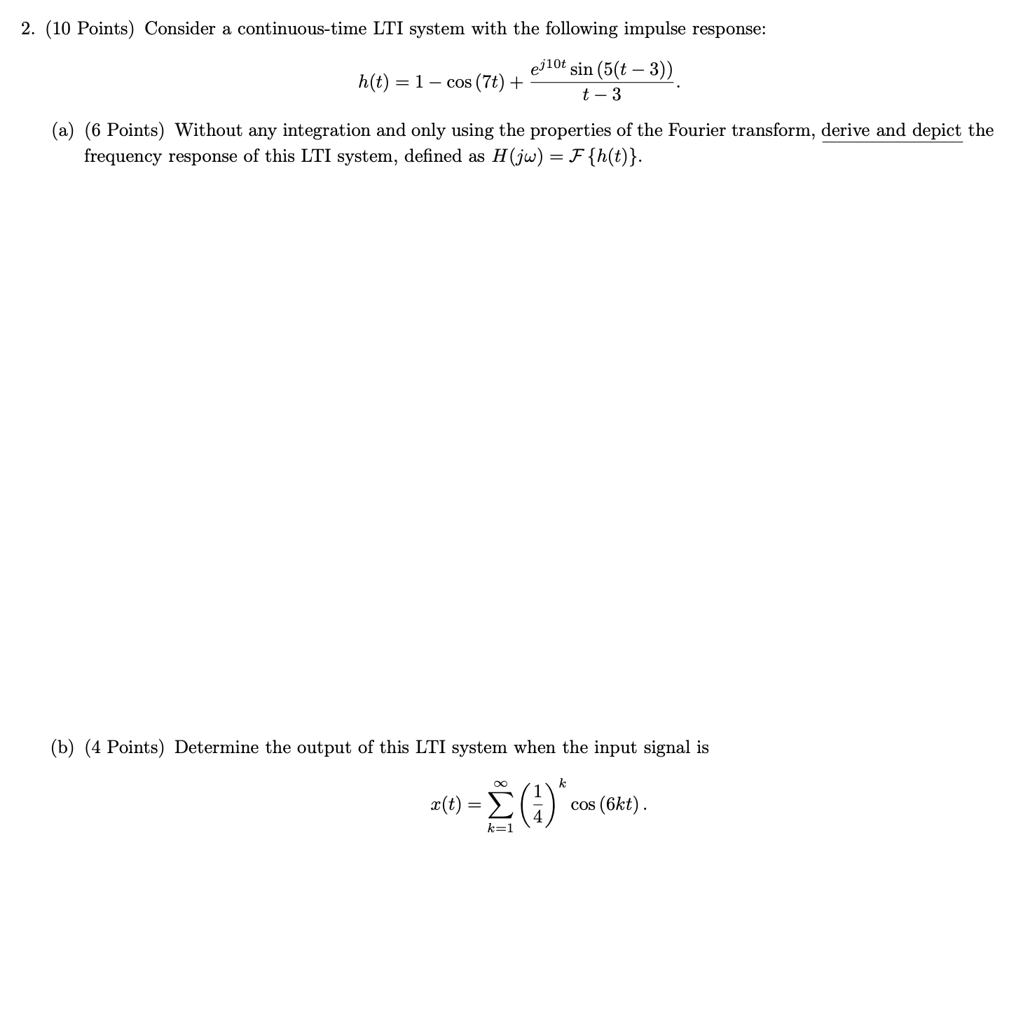 Solved Points Consider A Continuous Time Lti System Chegg