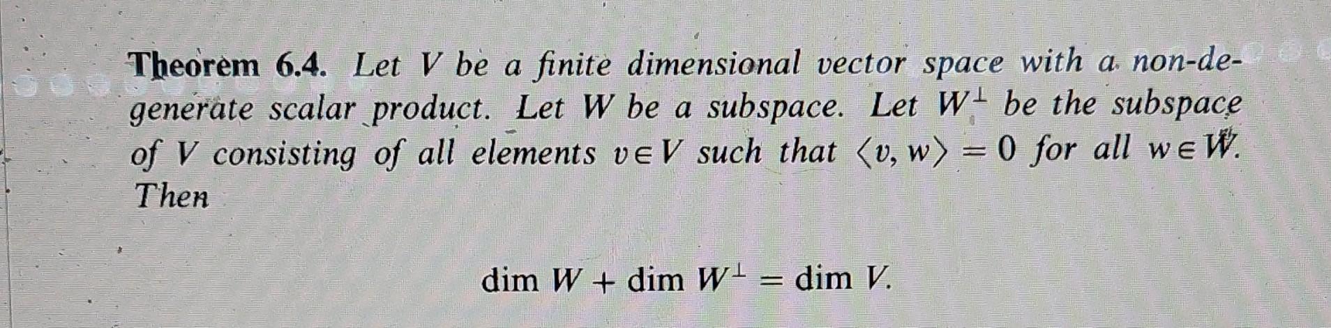 Solved Theorem Let V Be A Finite Dimensional Vector Chegg